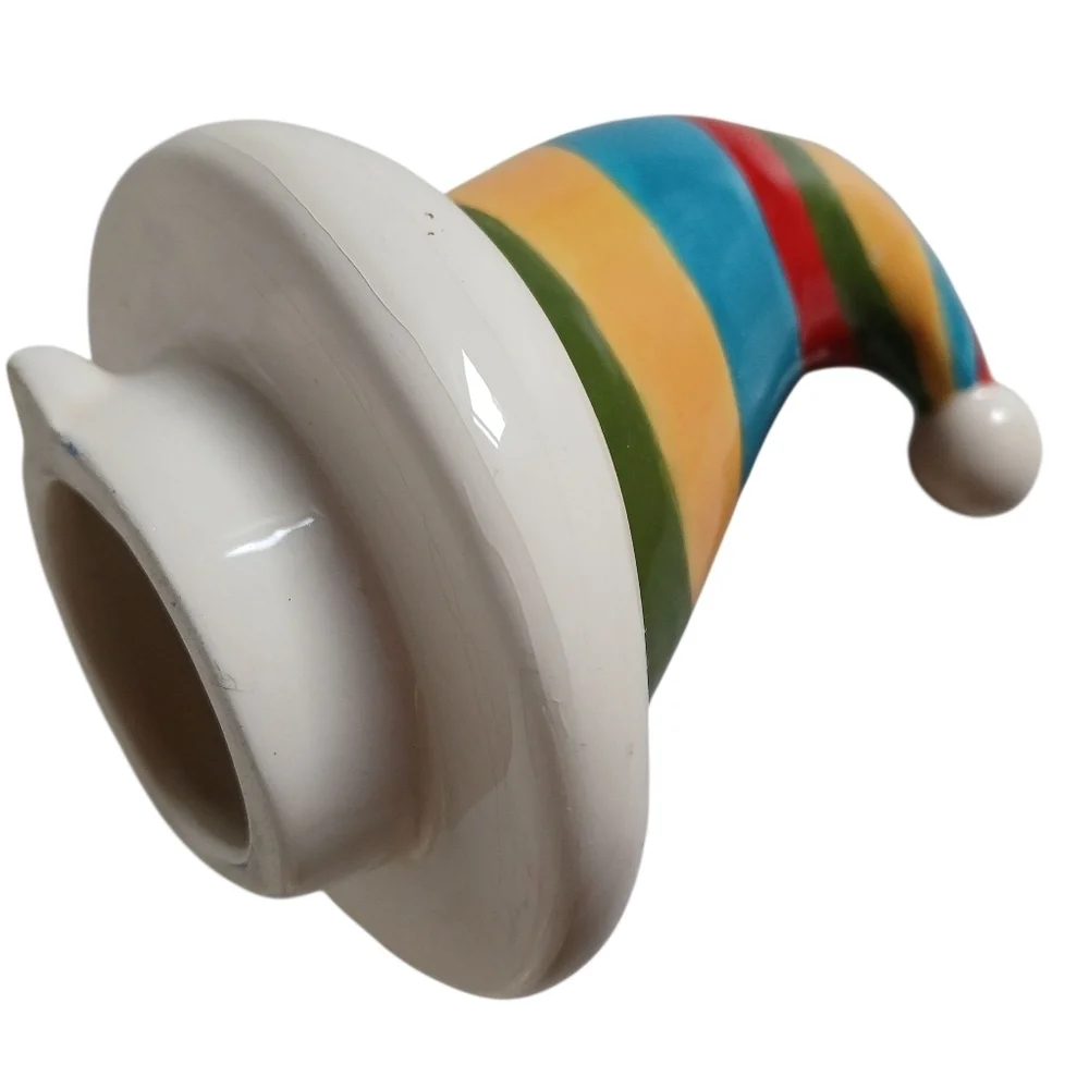 Department 56 Teapot Santa Claus Wizard Rainbow Hat Ceramic Hand Painted Gifts